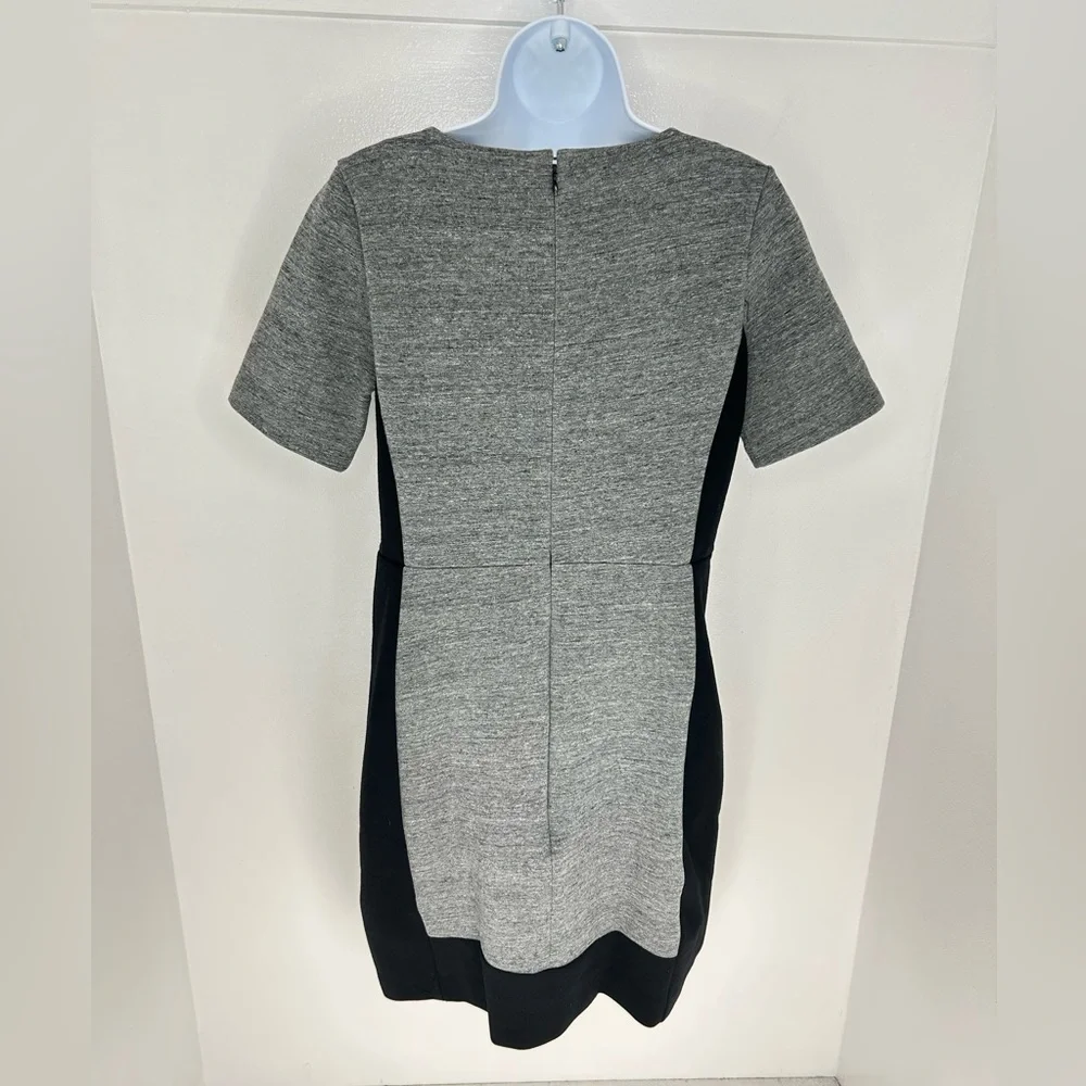J. Crew Colorblock‎ Sheath Dress Size 6 Black Grey Career Dark Academia